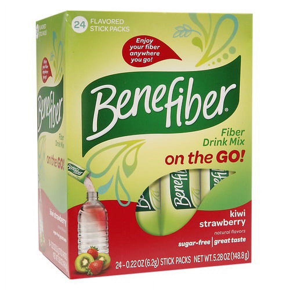 Benefiber Fiber Drink Mix SugarFree Stick Packets, Kiwi Strawberry