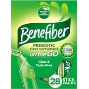 Benefiber On the Go Prebiotic Fiber Supplement Powder for Digestive Health, Daily Fiber Powder, Unflavored Powder Stick Packs - 28 Sticks 3.92 Ounces