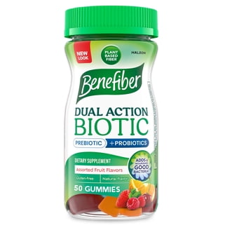 Benefiber Prebiotic Fiber & Probiotic Assorted Fruit Gummies 50 Count