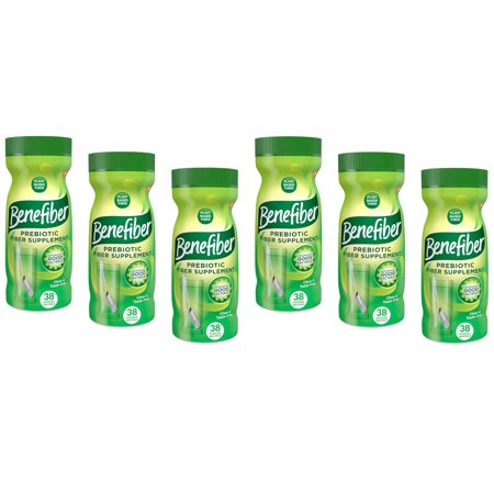 Benefiber Prebiotic Natural & Clear Daily Fiber, Sugar Free, 38ct, 6-Pack