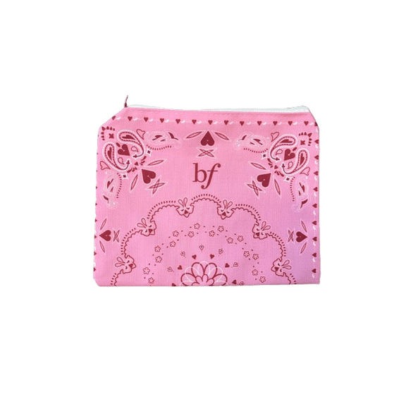 Benefit Cosmetics Pink Printed Canvas Makeup Bag