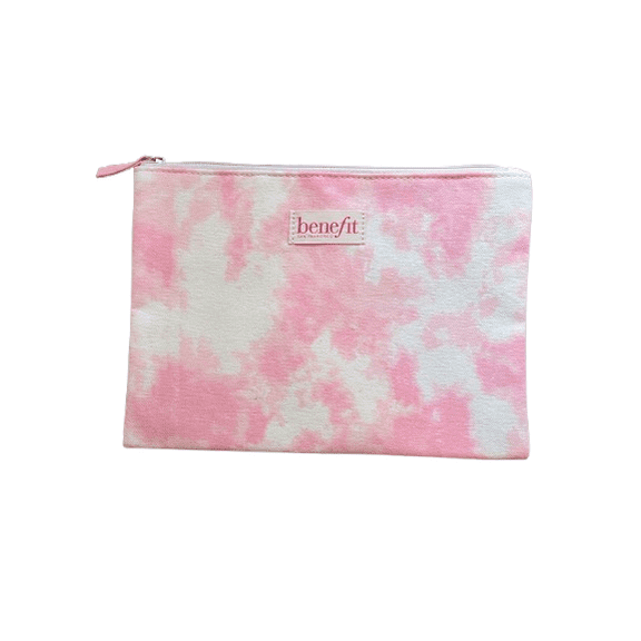 Benefit Cosmetics Pink Tie Dye Canvas Makeup Bag