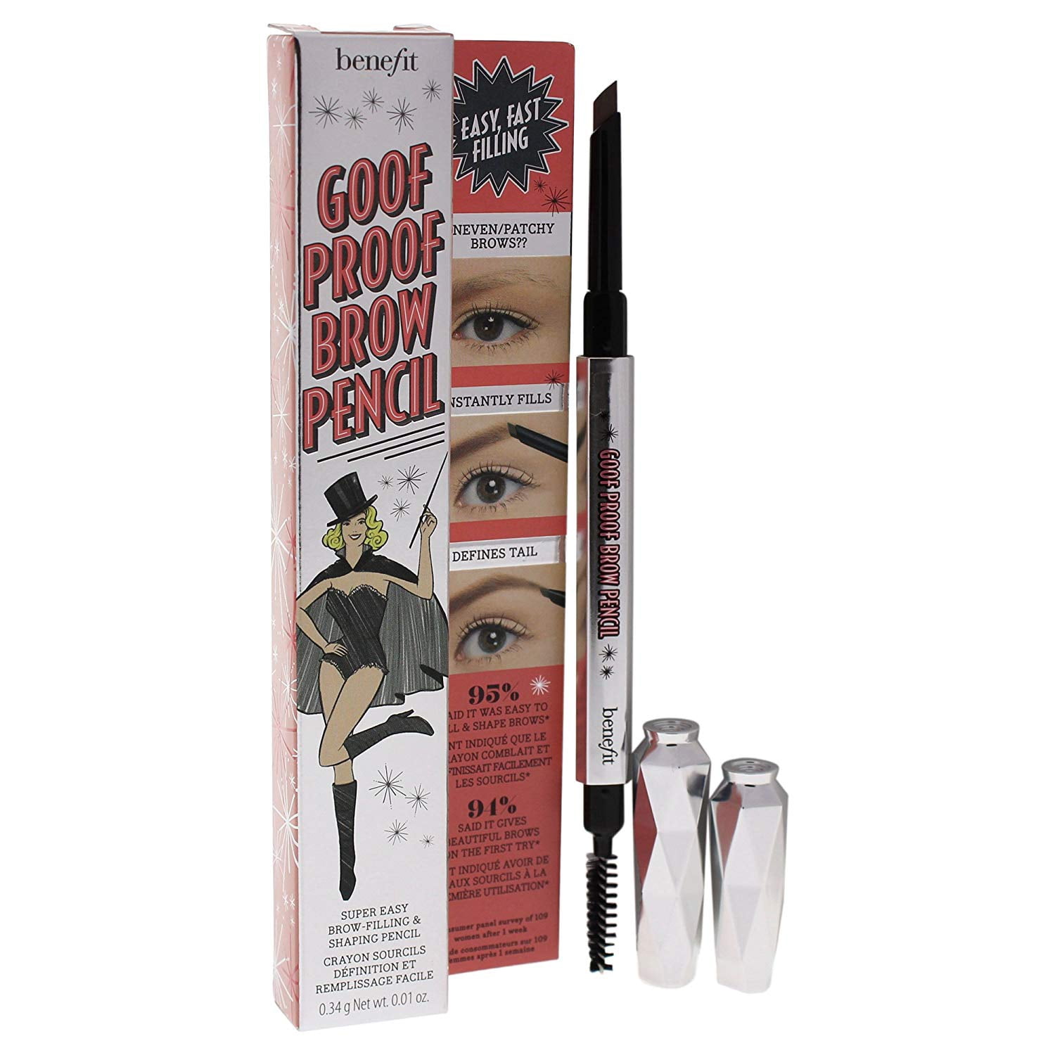  Benefit Cosmetics Goof Proof Waterproof Easy Shape & Fill  Eyebrow Pencil 1 : Beauty & Personal Care