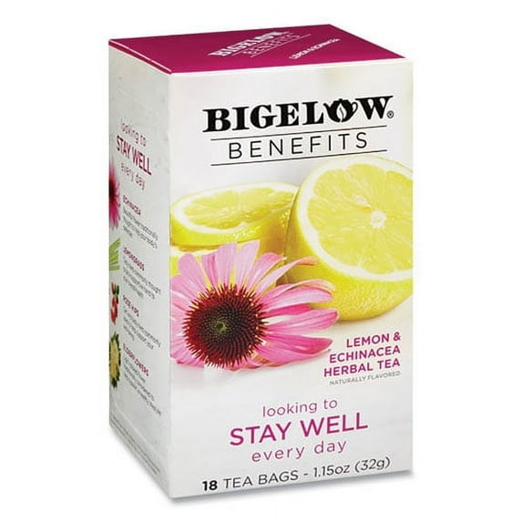 Benefits Lemon And Echinacea Herbal Tea Bags, 0.6 Oz Tea Bag, 18/box | Bundle of 10 Boxes