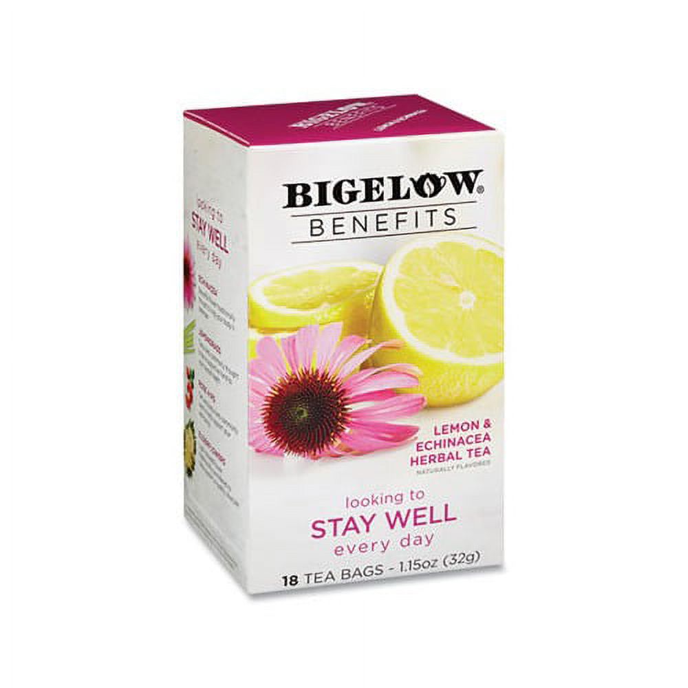 Benefits Lemon and Echinacea Herbal Tea Bags 0.6 oz Tea Bag, 18/Box