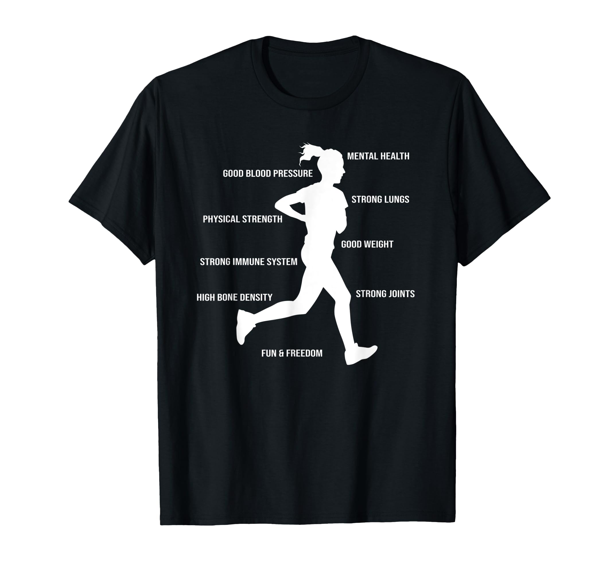 Benefits of Running Strong Mental Health TShirtL