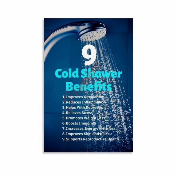 Benefits of Taking A Cold Shower Guide Posters (1) Canvas for Living Room Bedroom Decor