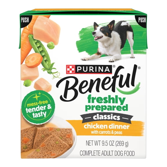 Purina Beneful Freshly Prepared Classics Chicken Dinner with Carrots and Peas Wet Dog Food, 9.5 oz.