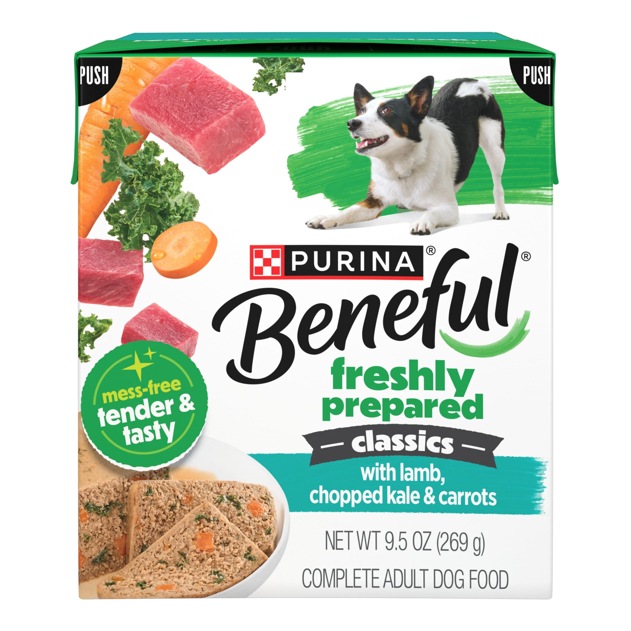 Purina Beneful Freshly Prepared Classics Lamb Flavor Wet Dog Food, 9.5 oz Carton
