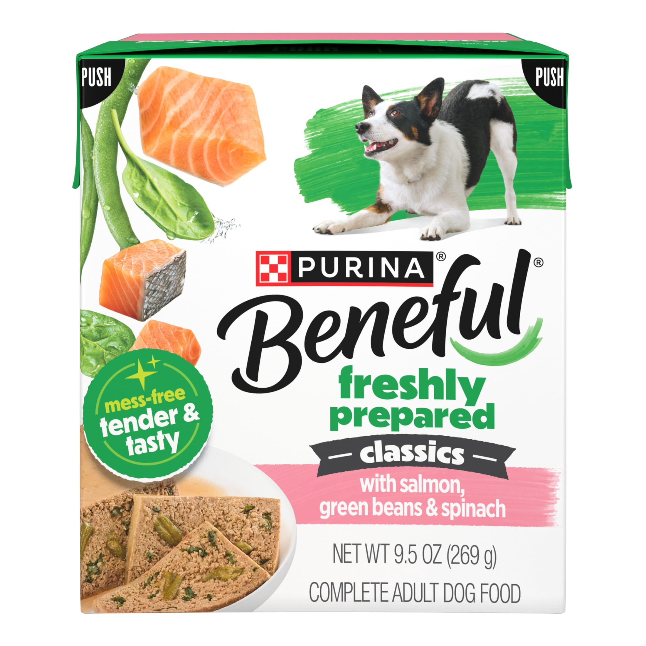 Purina Beneful Freshly Prepared Classics Salmon Flavor Wet Dog Food, 9.5 oz Carton