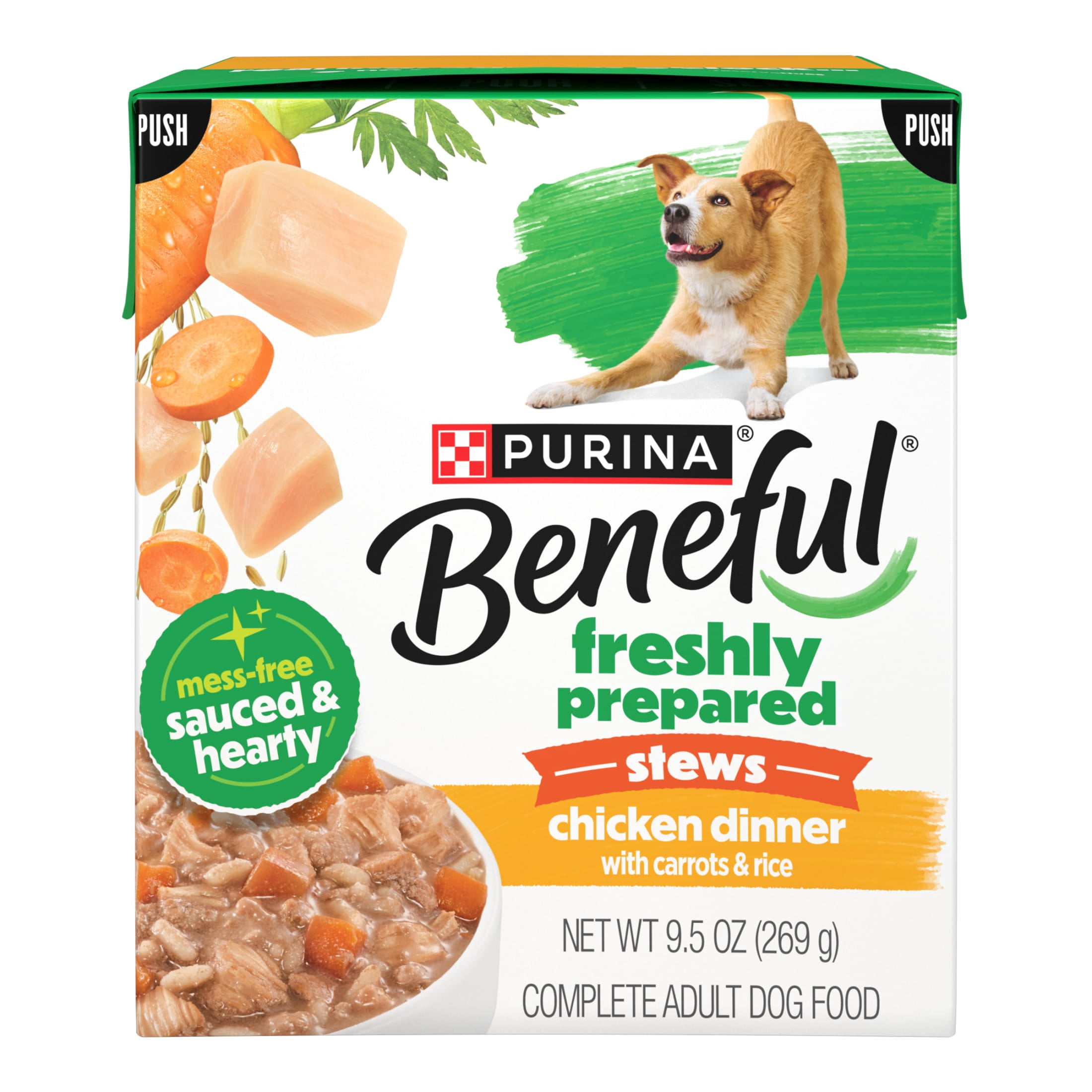 Purina Beneful Freshly Prepared Stews Chicken Dinner Wet Dog Food, 9.5 oz Carton