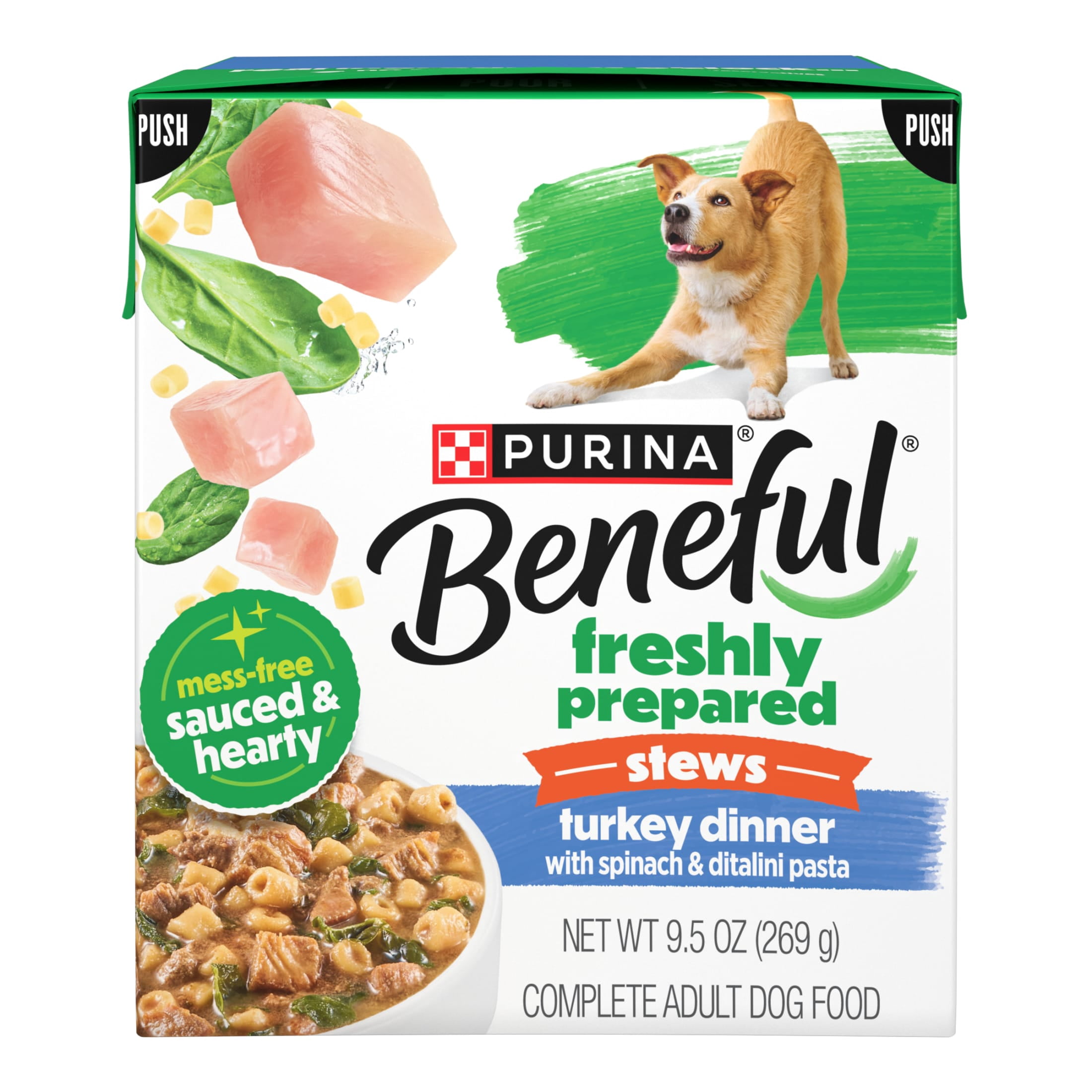 Purina Beneful Freshly Prepared Stews Turkey Dinner Wet Dog Food, 9.5 oz Carton