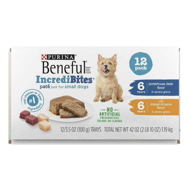 Beneful IncrediBites Pate Wet Dog Food for Small Dogs, Soft Natural