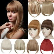 Benehair 100% Natural Fringe Bang Clip in Hair Extensions Real Neat Bangs Hairpiece for Woman Ash Blonde