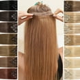 thumbnail image 1 of Benehair 100% Real Remy Human Hair Extensions Clip In 7 Pieces Full Head Invisible Soft Hair Weft Straight Women Black, 1 of 9
