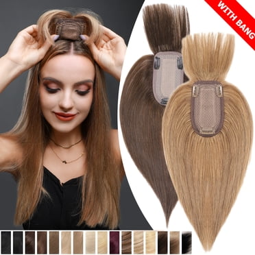 100% Remy Human Hair Topper – Clip In, Silk Base, Honey Brown, 50cm, Rich-choices