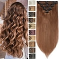 thumbnail image 1 of Benehair 100% Real Remy Human Hair Extensions Clip In Thick Double Weft Full Head 10"-24" Long Soft Brown Women Soft, 1 of 10