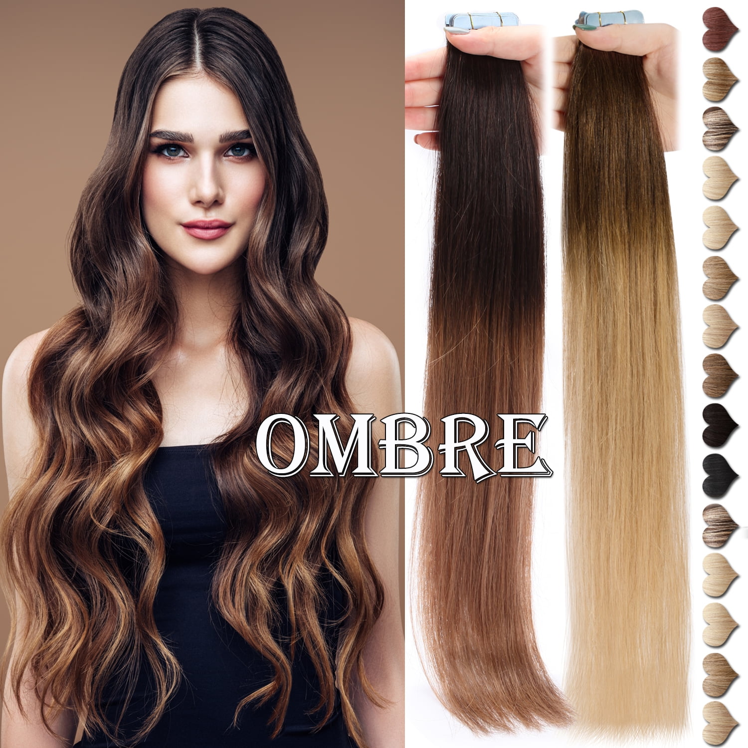 Benehair 100% Real Remy Human Hair Extensions Tape In  display picture 2