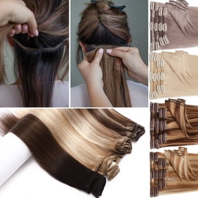 Clip in Human Hair Extensions One Piece 5 Clips 100% Real Human Hair Straight Soft One Piece Natural Human Hair Extensions 120g