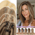 thumbnail image 1 of Benehair 100% Remy Human Hair Topper Clip In Top Lace Base Hairpiece For Thin Hair Toupee 8cm*10cm Small Topper Hairpiece Wiglet For Women US 6 inch, 1 of 12