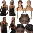 thumbnail image 1 of Benehair 35" Super Long Ducth Braided Wig 4X Twist Braids 100% Made Hand Braided Wig with Baby Hairs Brown Afro Braids Wig For Women, 1 of 8