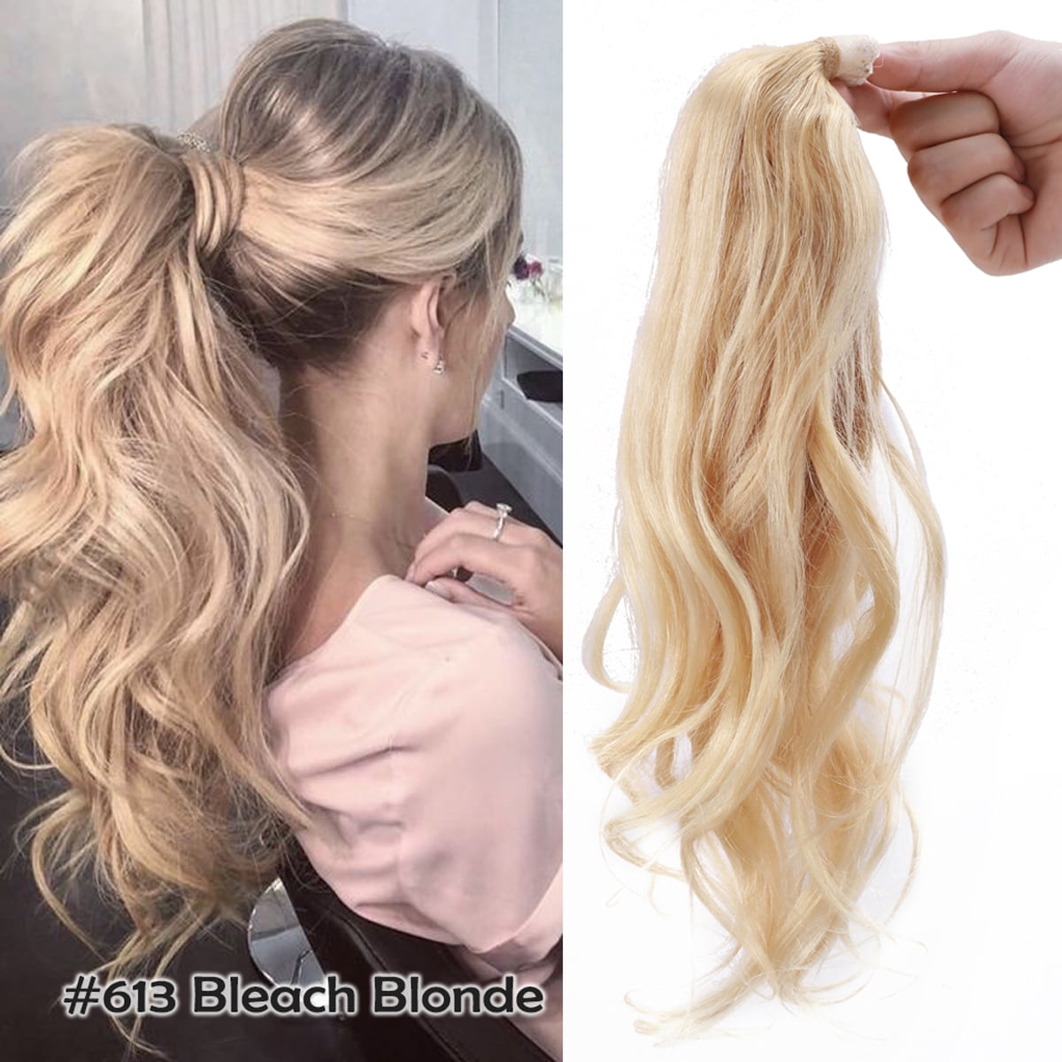 Benehair Blonde Hair Extensions Ponytail Human Hair Wrap  display picture 1