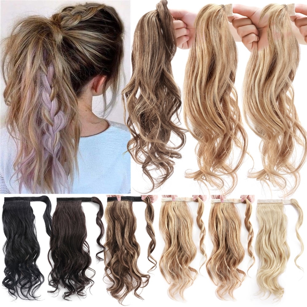 Benehair Claw Clip On Hair Ponytail 100% Remy Human Hair Extensions Real Thick Jaw/Claw Clip Pony Tail 18" Soft Black