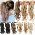 thumbnail image 1 of Benehair Claw Clip On Hair Ponytail 100% Remy Human Hair Extensions Thick Jaw/Claw Clip Pony Tail 18" Soft Blonde US, 1 of 11
