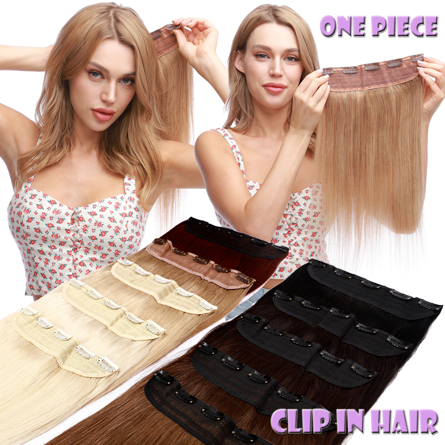 Dick Ein Tressen Haarteil Clip In Remy Echthaar One Piece Human Hair