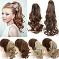 thumbnail image 1 of Benehair Clip In Ponytail Hair Extensions Fashion Claw on Long Cute Wavy Hair Piece 12" Claw Curly Golden mix Bleach Blonde, 1 of 11