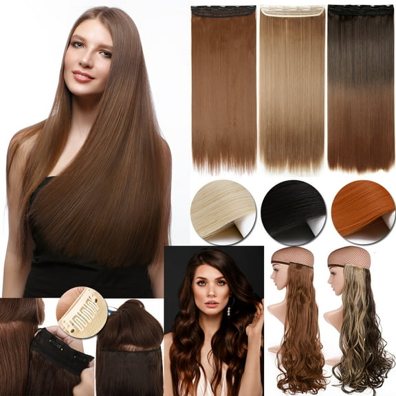 Benehair Clip in Hair Extensions as Human One Piece Hair Extension Curly Wavy Straight Hairpieces for Woman