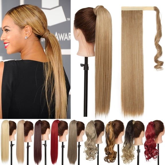 Benehair Clip in Ponytail Extensions for Women Wrap Around Long Thick Straight Curly Hairpiece