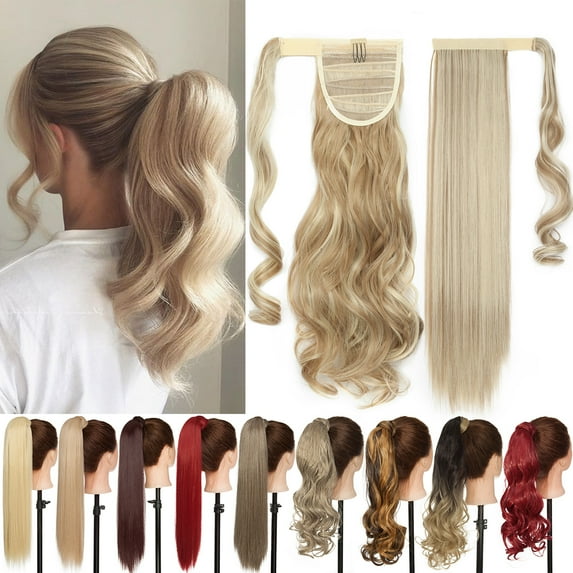 Benehair Clip in Ponytail Extensions for Women Wrap Around Long Thick Straight Curly Hairpiece