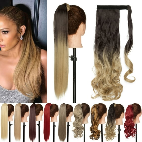 Benehair Clip in Ponytail Extensions for Women Wrap Around Long Thick Straight Curly Hairpiece