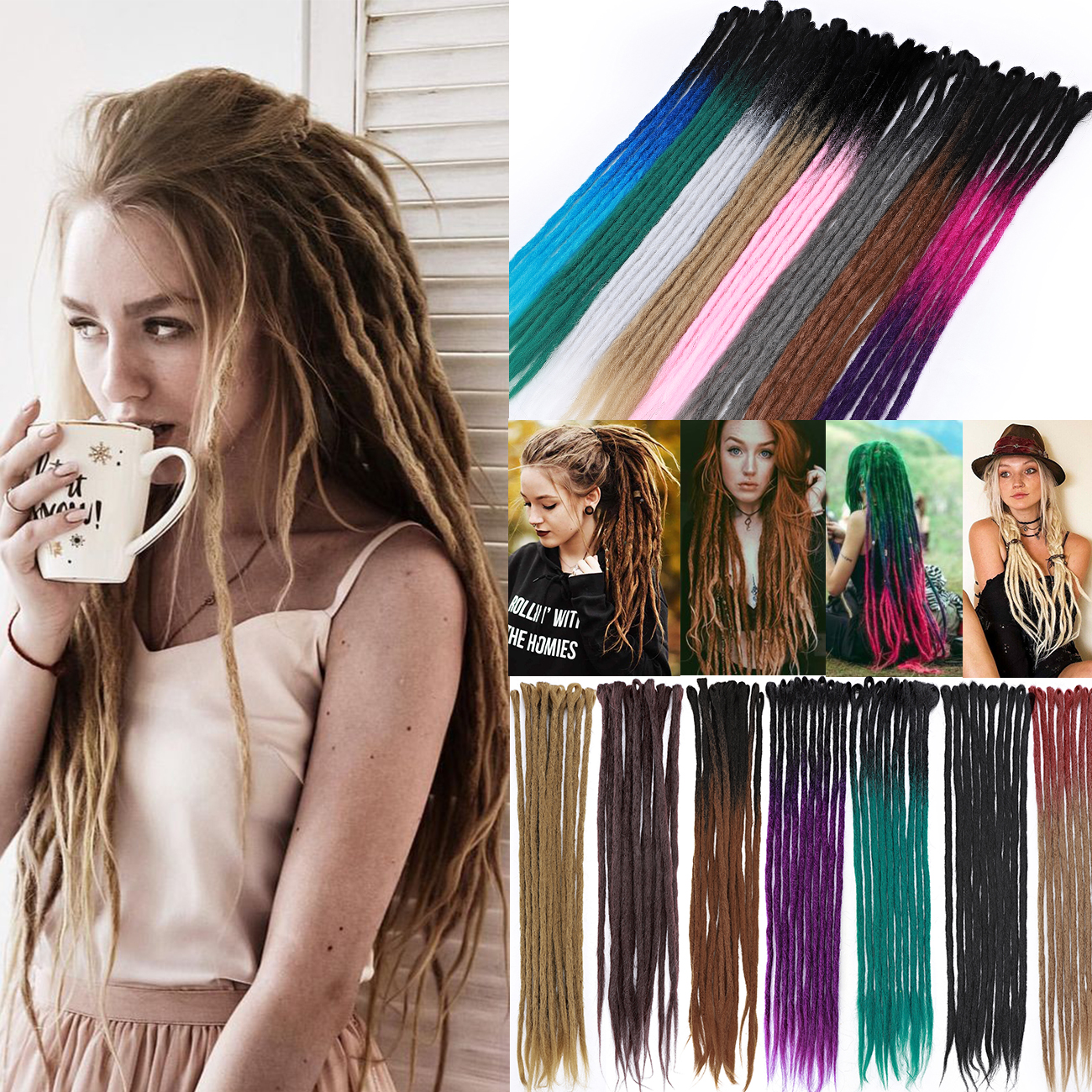 Dreadlock extensions synthetic best sale