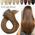 thumbnail image 1 of Benehair Human Hair Extensions Tape In Skin Weft Invisible Full Head Thick Brown 50G 20 Pcs 12"-24" for Woman US, 1 of 13