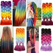 Benehair Jumbo ملحقات الشعر المجفف 24 Afro Box Braids Crochet Twist Braid Ponytail 24 Dark Black