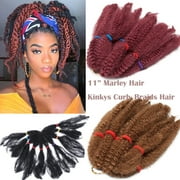 Benehair Kinky Curly Crochet Hair 11 بوصة قصيرة Marlybob Jerry Curl Natural Black Afro Kinky Twist Hair Soft Synthetic Crochet Braiding Hair Extentions for Black Women