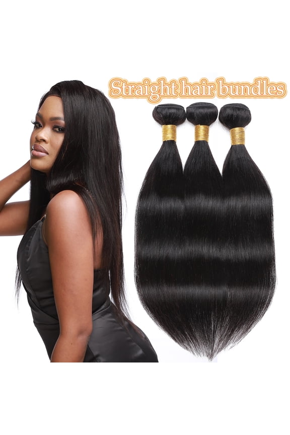 Malaysian Virgin Human Hair Extensions Weave Weft 1/3/4 Bundles Soft Straight/Body Wave Hair 8"-30" US Black