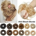 thumbnail image 1 of Benehair Messy Bun 100% Human Hair Pieces Extensions Scrunchies Updo Chignons Remy Hair Elastic Band Wavy Curly Soft Blonde US, 1 of 9