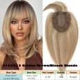 thumbnail image 1 of Benehair Real Hair Clip In Extensions 13cm*15cm Clip In Hairpiece Silk Base With Bang Topper Toupee Wiglet Top Hair Piece 130% Density New 6"-22" Highlight, 1 of 11