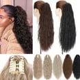 thumbnail image 1 of Benehair Real Thick Clip in Ponytail Hair Extensions 100% Natural Claw on Long Corn Wavy Pony Tails Jaw Kinky Wavy Ponytail Hair Extension for Women Sandy Blonde&Bleach Blonde 24" 165g, 1 of 9