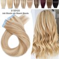 thumbnail image 1 of Benehair Tape In Hair Skin Weft Human Hair Extensions Thick Full Head Invisible Highlight Ombre 40pcs/100g for Women US, 1 of 13