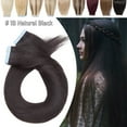 thumbnail image 1 of Benehair Tape In Human Hair Extensions Thick 100% Real Remy Hair Skin Weft Seamless Full Head 20 pcs/50g Black for Woman US, 1 of 13