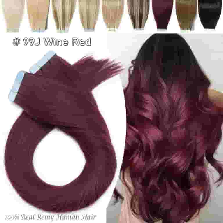 Benehair Tape In Human Hair Extensions Thick 100% Remy Real Skin
