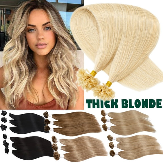 Benehair Thick 1g Keratin Nail U Tip 100% Remy Human Hair Extensions Pre Bonded Fusion Glue Seamless 100G Brown 16"-24"