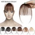 thumbnail image 1 of Benehair Thin Air Bangs Fringe Clip In 100% Real Remy Human Hair Extensions Hiarpiece Invisible Front Hair Piece Women Brown 2 Clips, 1 of 6