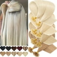 thumbnail image 1 of Benehair U Tip Hair Extensions 0.5g/s U-tip Nail Keratin 100% Real Russian Remy Human Hair Pre Bonded Fusion Glue Stick Tipped 100 Strands Highlight Hair Extensions Straight, 1 of 13