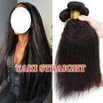 thumbnail image 1 of Benehair Yaki Straight Brazilian Virgin Human Hair Weave Weft Human Hair Extensions Hair Bundles 10"-24" Black 2 Bundles Soft US, 1 of 11
