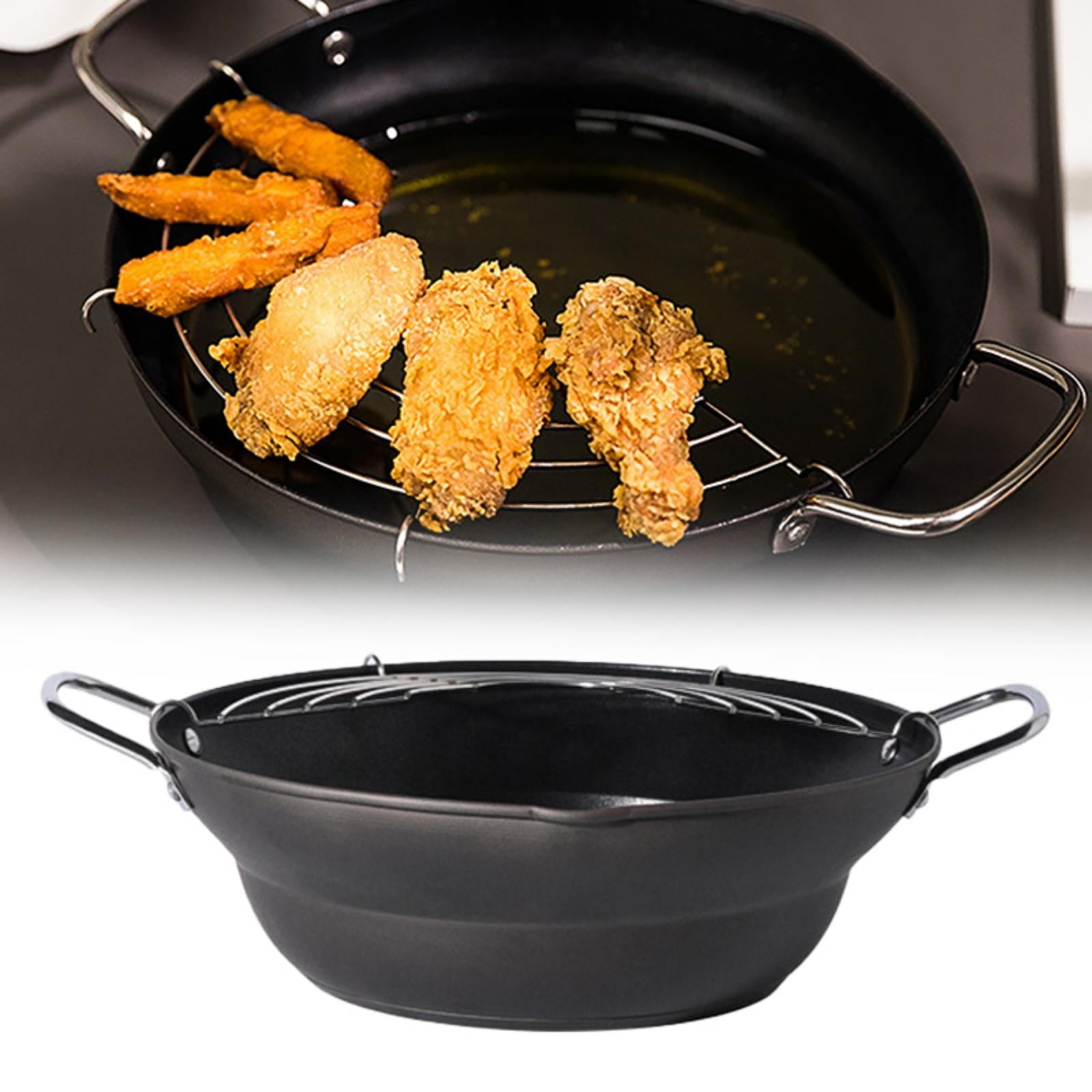 Beneky Deep Fryer Household Small Fryer Black NonStick Oil Pan, 2024